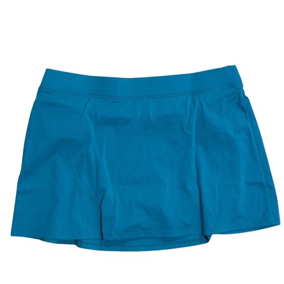 L.L.Bean New Swim Skirt Size 12 Teal Blue Sunblocking 13" Swim Bottom UPF 50 - Picture 1 of 9